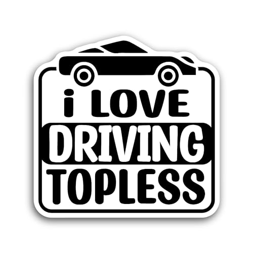 2 (Pieces) 3" and 5" I Love Driving Sticker, Waterproof Vinyl Decals for Many Purpose Like Cars, Tru