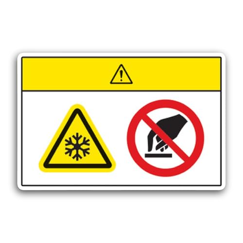 2 (Pieces) 3" and 5" Caution Extremely Cold Surface Sticker, Waterproof Vinyl Decals for Many Purpos