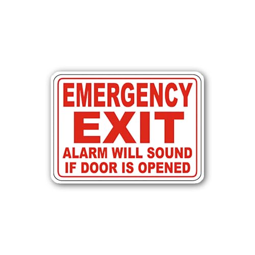 2 (Pieces) 3" and 5" Alarm Will Sound IF Door is Opened Symbol Sticker, Waterproof Vinyl Decals for 