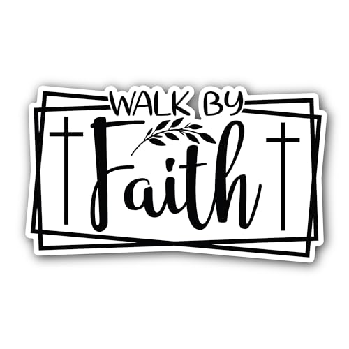 2 (Pieces) 3" and 5" Faith Sticker, Waterproof Vinyl Decals for Many Purpose Like Cars, Trucks, Lapt