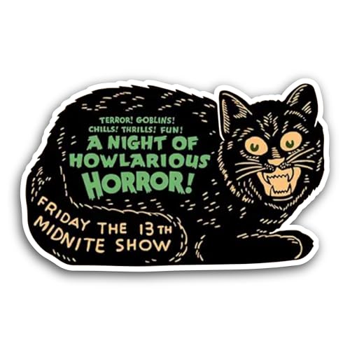 2 (Pieces) 3" and 5" Halloween Black Cat Sticker, Waterproof Vinyl Decals for Many Purpose Like Cars