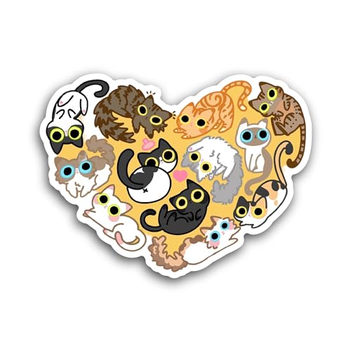 2 (Pieces) 3" and 5" Cats Sticker, Waterproof Vinyl Decals for Many Purpose Like Cars, Trucks, Lapto