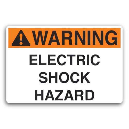 2 (Pieces) 3" and 5" Warning Electric Shock Hazard Sticker, Waterproof Vinyl Decals for Many Purpose
