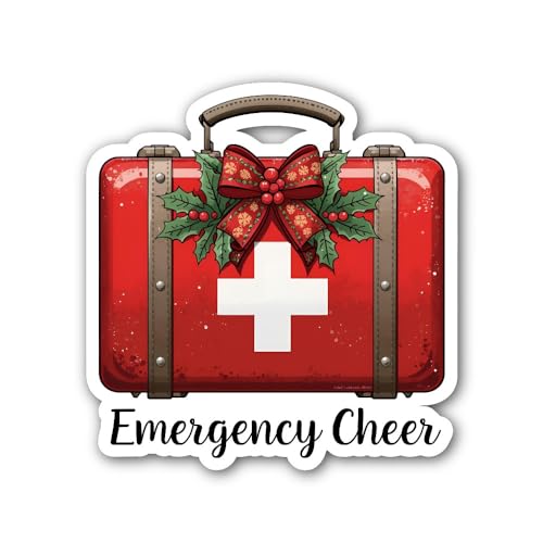 2 (Pieces) 3" and 5" Emergency Cheer Sticker, Waterproof Vinyl Decals for Many Purpose Like Cars, Tr