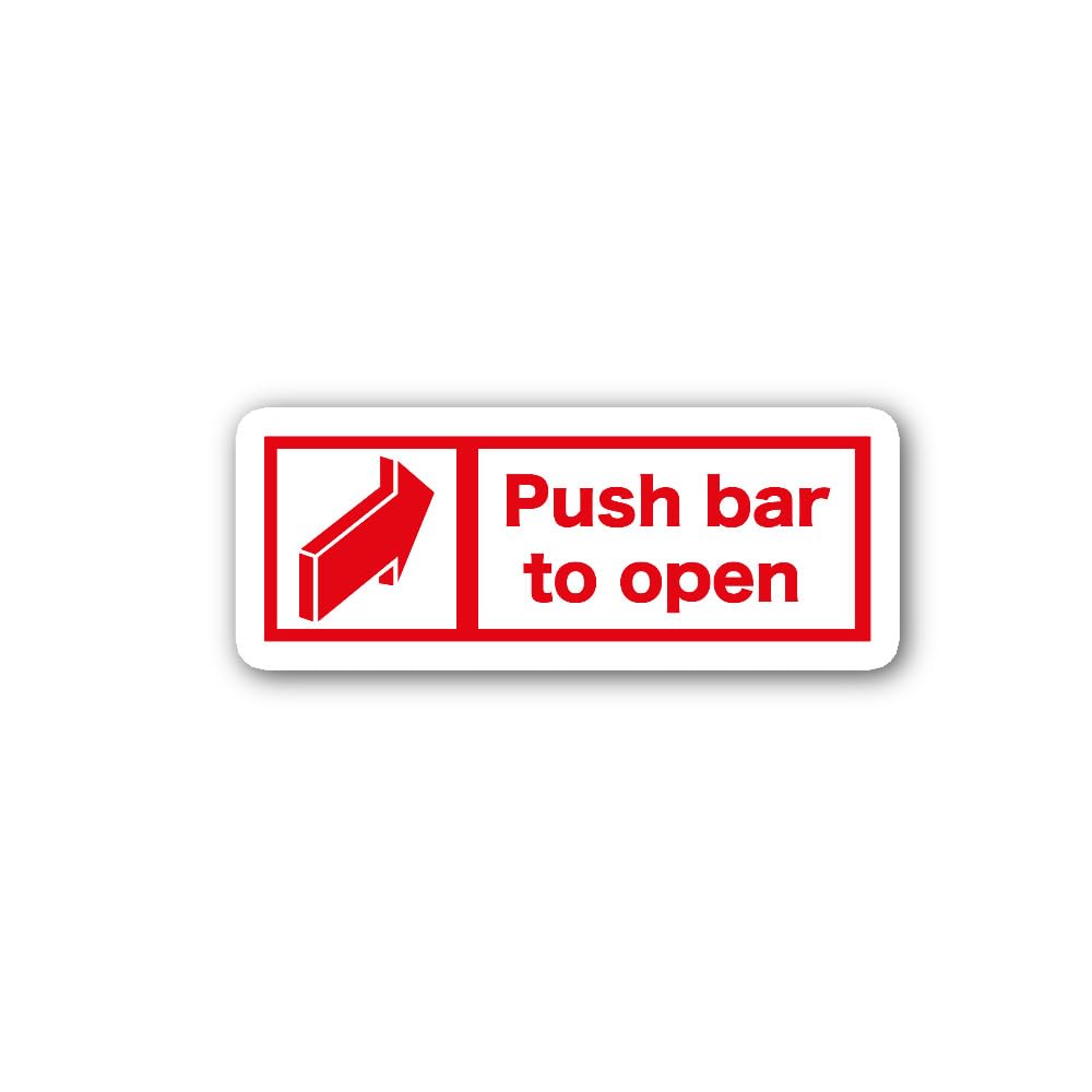 2 (Pieces) 3" and 5" Push bar to Open Sticker, Waterproof Vinyl Decals for Many Purpose Like Cars, T