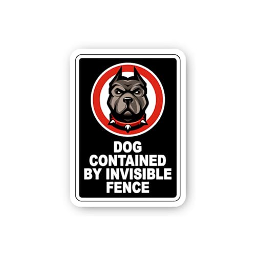 2 (Pieces) 3" and 5" Dog Contained by Invisible Fence Sticker, Waterproof Vinyl Decals for Many Purp