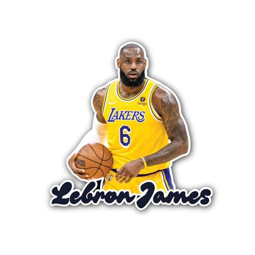 2 (Pieces) 2" and 3" Basketball Player in Yellow Jersey Sticker, Waterproof Vinyl Decals for Many Pu