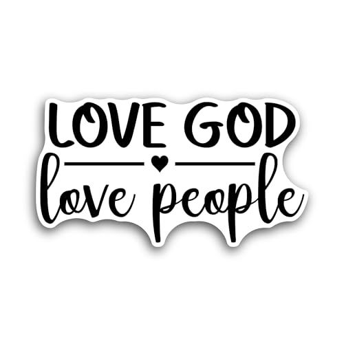 2 (Pieces) 3" and 5" Love God Text Sticker, Waterproof Vinyl Decals for Many Purpose Like Cars, Truc