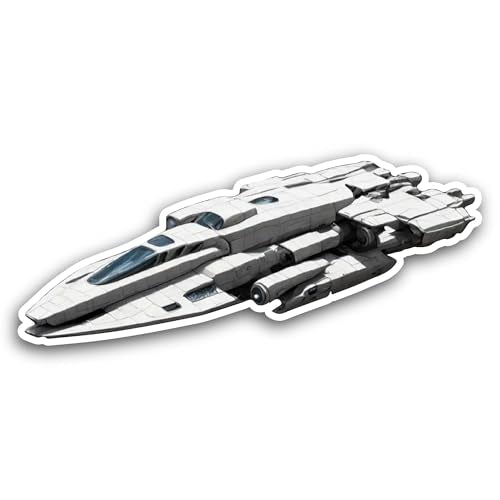 2 (Pieces) 3" and 5" Futuristic Spaceship Sticker, Waterproof Vinyl Decals for Many Purpose Like Car
