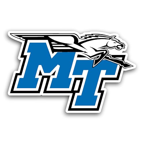 2 (Pieces) 3" and 5" Middle Tennessee Blue R@iders Sticker, Waterproof Vinyl Decals for Many Purpose