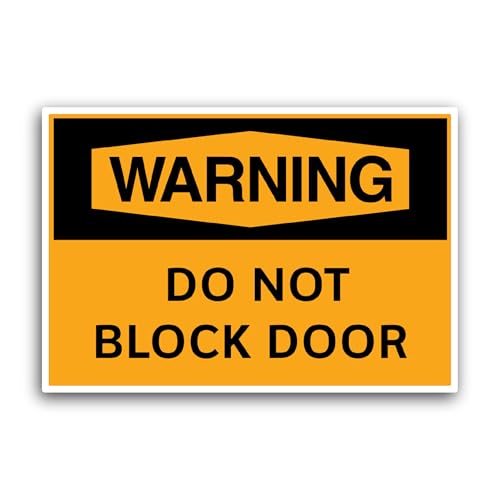 2 (Pieces) 3" and 5" Warning D0 Not Block Door Sticker, Waterproof Vinyl Decals for Many Purpose Lik