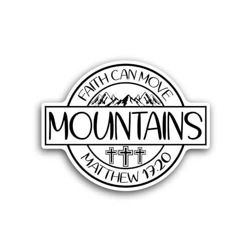2 (Pieces) 3" and 5" Faith Can Move Sticker, Waterproof Vinyl Decals for Many Purpose Like Cars, Tru