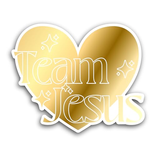 2 (Pieces) 3" and 5" Team Jesus Text Sticker, Waterproof Vinyl Decals for Many Purpose Like Cars, Tr