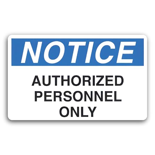 2 (Pieces) 3" and 5" Authorized Personnel Only Sign Decal Sticker, Waterproof Vinyl Decals for Many 