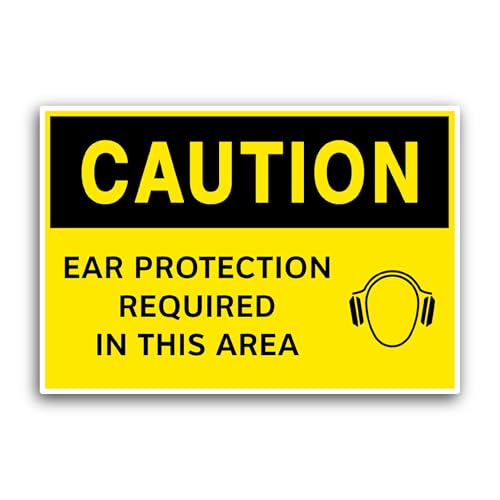 2 (Pieces) 3" and 5" Ear Protection Required Sticker, Waterproof Vinyl Decals for Many Purpose Like 