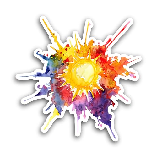 2 (Pieces) 3" and 5" Colorful Splash Sticker, Waterproof Vinyl Decals for Many Purpose Like Cars, Tr