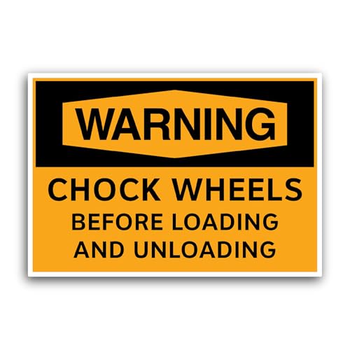 2 (Pieces) 3" and 5" Warning Chock Wheels Sticker, Waterproof Vinyl Decals for Many Purpose Like Car