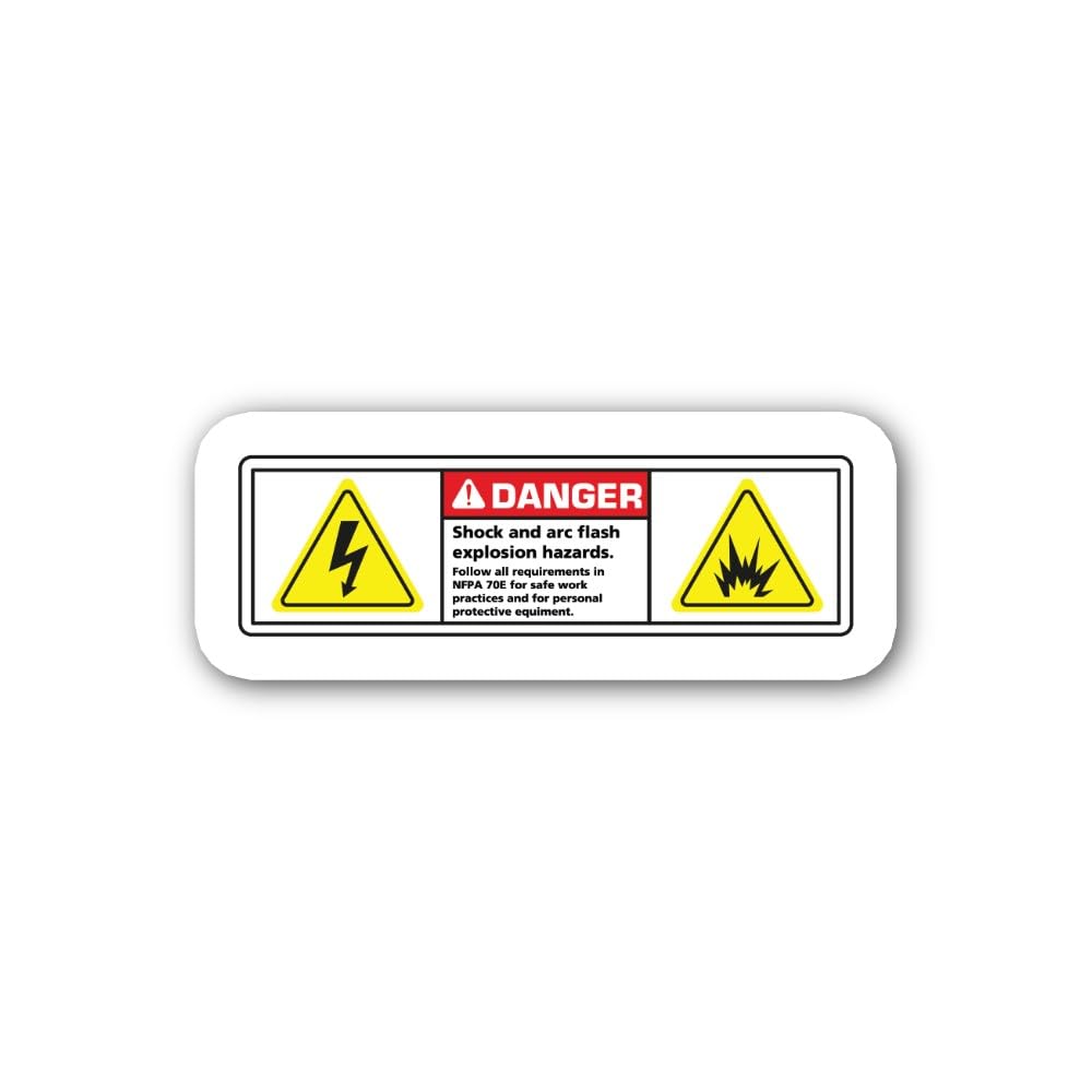 2 (Pieces) 3" and 5" Electrical Safety Decal Sticker Shock & arc Flash Explosion Warning Label Stick