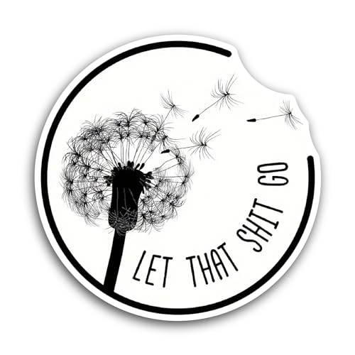 2 (Pieces) 3" and 5" Black White Dandelion Sticker, Waterproof Vinyl Decals for Many Purpose Like Ca