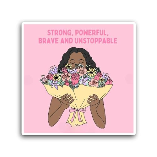 2 (Pieces) 3" and 5" Woman with A Bouquet Sticker, Waterproof Vinyl Decals for Many Purpose Like Car