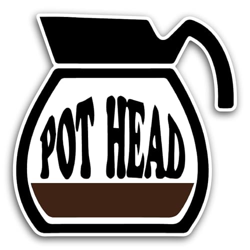 2 (Pieces) 3" and 5" Pot Head Text Sticker, Waterproof Vinyl Decals for Many Purpose Like Cars, Truc