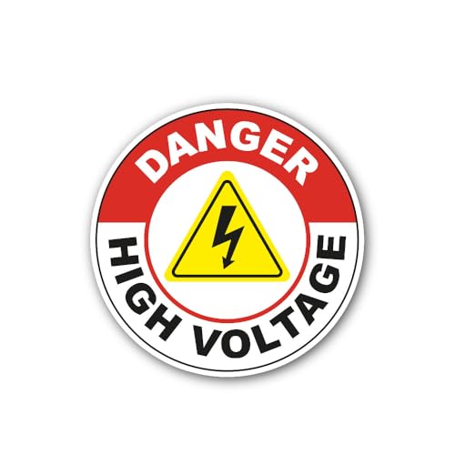 2 (Pieces) 3" and 5" Danger High Voltage icon Sign Sticker, Waterproof Vinyl Decals for Many Purpose