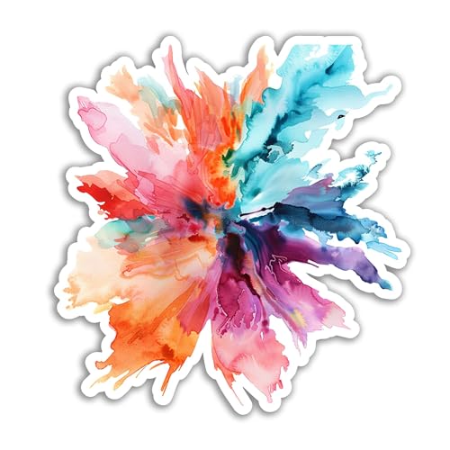 2 (Pieces) 3" and 5" Color Splash Sticker, Waterproof Vinyl Decals for Many Purpose Like Cars, Truck