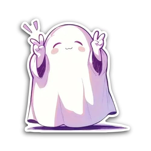 2 (Pieces) 3" and 5" A Cartoon Ghost Sticker, Waterproof Vinyl Decals for Many Purpose Like Cars, Tr
