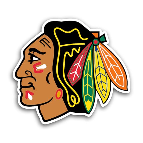 2 (Pieces) 3" and 5" Chicag0 Blackhawks Sticker, Waterproof Vinyl Decals for Many Purpose Like Cars,