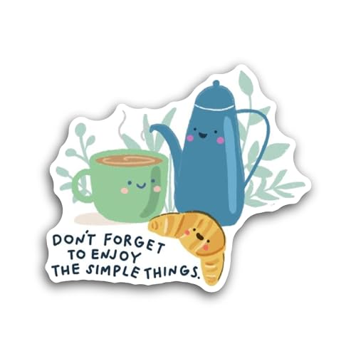2 (Pieces) 3" and 5" Cute Kettle and Teapot Set Sticker, Waterproof Vinyl Decals for Many Purpose Li