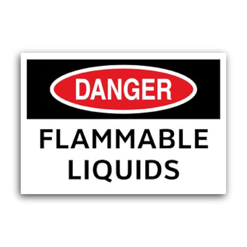 2 (Pieces) 3" and 5" Danger Flammable Liquid Sign Sticker, Waterproof Vinyl Decals for Many Purpose 