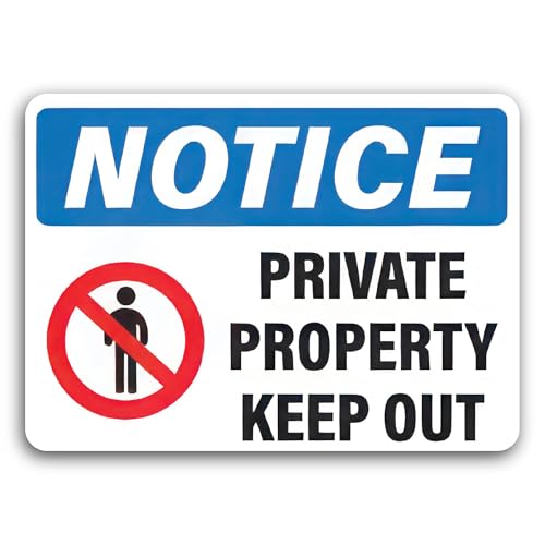 2 (Pieces) 3" and 5" Private Property Keep Out Decal Sticker, Waterproof Vinyl Decals for Many Purpo