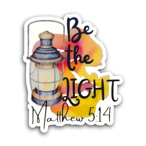 2 (Pieces) 3" and 5" Be The Light Text Sticker, Waterproof Vinyl Decals for Many Purpose Like Cars, 
