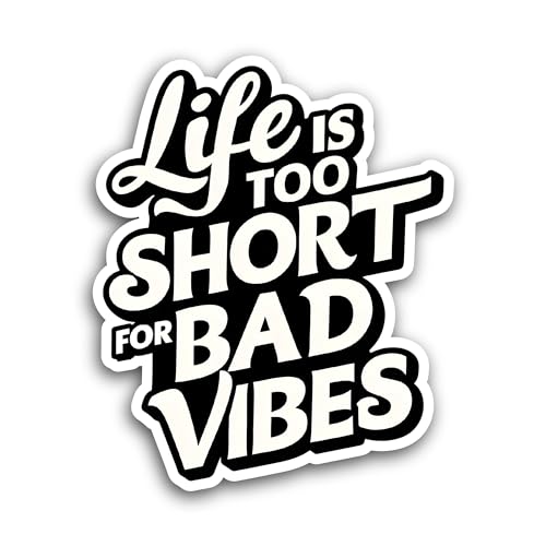 2 (Pieces) 3" and 5" Black and White Text Sticker, Waterproof Vinyl Decals for Many Purpose Like Car