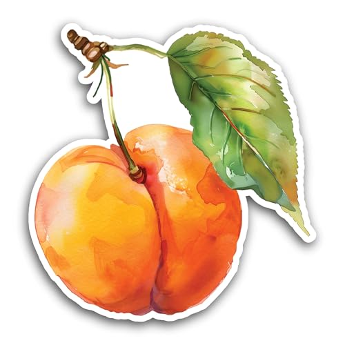 2 (Pieces) 3" and 5" Peach Sticker, Waterproof Vinyl Decals for Many Purpose Like Cars, Trucks, Lapt