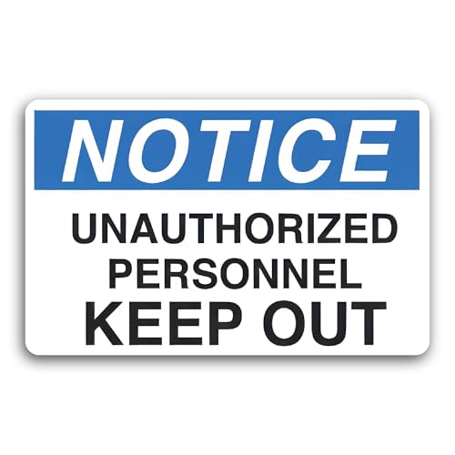 2 (Pieces) 3" and 5" Unauthorized Personnel Decal Sticker, Waterproof Vinyl Decals for Many Purpose 