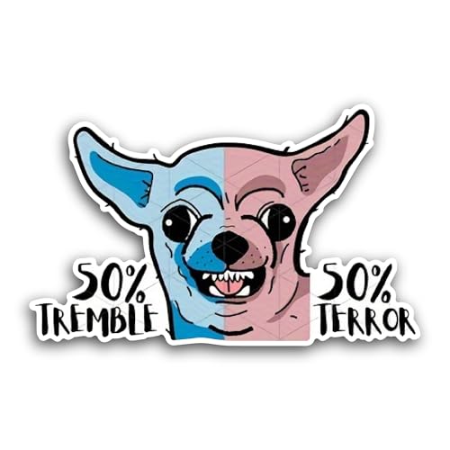 2 (Pieces) 3" and 5" Funny Chihuahua Sticker, Waterproof Vinyl Decals for Many Purpose Like Cars, Tr