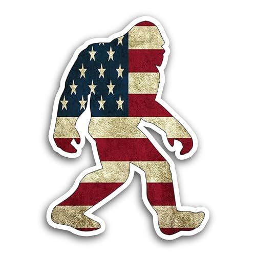 2 (Pieces) 3" and 5" Bigf00t USA Flag Sticker, Waterproof Vinyl Decals for Many Purpose Like Cars, T