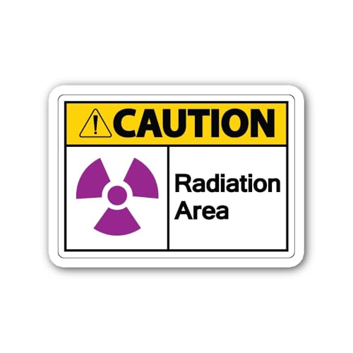 2 (Pieces) 3" and 5" ACAUTION Radiation Area Sticker, Waterproof Vinyl Decals for Many Purpose Like 