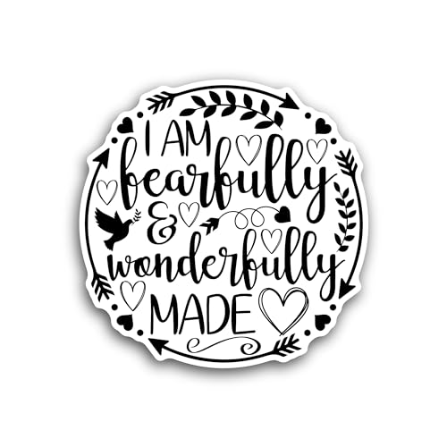 2 (Pieces) 3" and 5" I Am Beautifully Sticker, Waterproof Vinyl Decals for Many Purpose Like Cars, T
