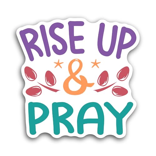 2 (Pieces) 3" and 5" Rise Up Text Sticker, Waterproof Vinyl Decals for Many Purpose Like Cars, Truck