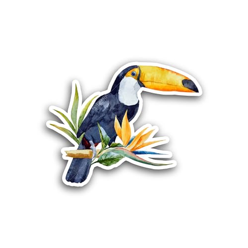 2 (Pieces) 3" and 5" Toucan Sticker, Waterproof Vinyl Decals for Many Purpose Like Cars, Trucks, Lap