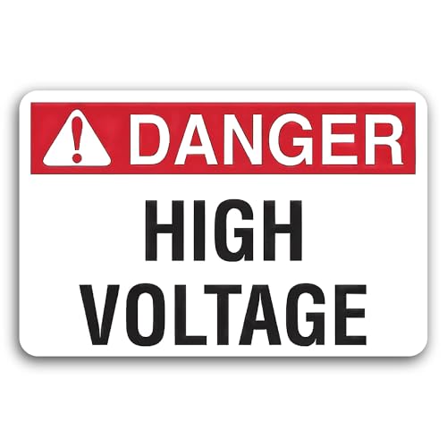 2 (Pieces) 3" and 5" High Voltage Danger Sign Decal Sticker, Waterproof Vinyl Decals for Many Purpos