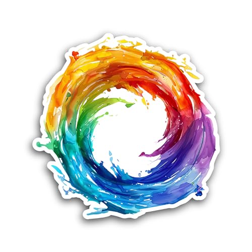 2 (Pieces) 3" and 5" Colourful Splash Sticker, Waterproof Vinyl Decals for Many Purpose Like Cars, T