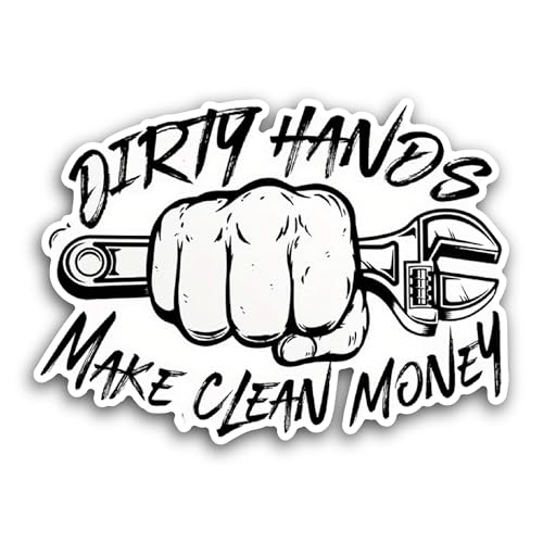 2 (Pieces) 3" and 5" Dirty Hands Sticker, Waterproof Vinyl Decals for Many Purpose Like Cars, Trucks