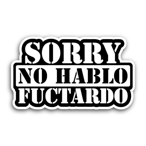 2 (Pieces) 3" and 5" Sorry No Hablo Sticker, Waterproof Vinyl Decals for Many Purpose Like Cars, Tru