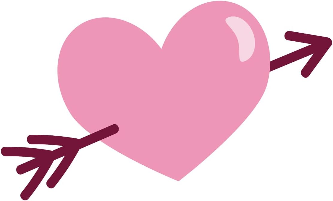 Inspirational Quote Pink Heart with Arrow Semi Flat Color Motivational Sticker Vinyl Decal Motivation Stickers- 5" Vinyl Sticker Waterproof