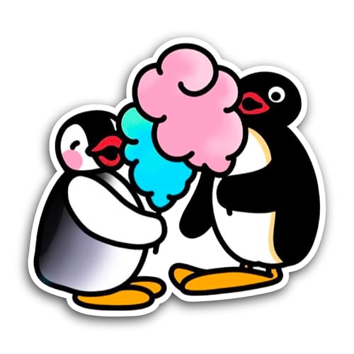 2 (Pieces) 3" and 5" Two Penguins Sticker, Waterproof Vinyl Decals for Many Purpose Like Cars, Truck
