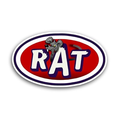 2 (Pieces) 3" and 5" Rat Text Sticker, Waterproof Vinyl Decals for Many Purpose Like Cars, Trucks, L