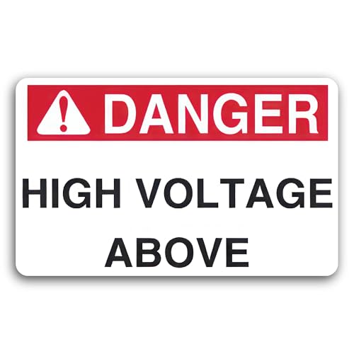 2 (Pieces) 3" and 5" Danger High Voltage Above Sign Decal Sticker, Waterproof Vinyl Decals for Many 